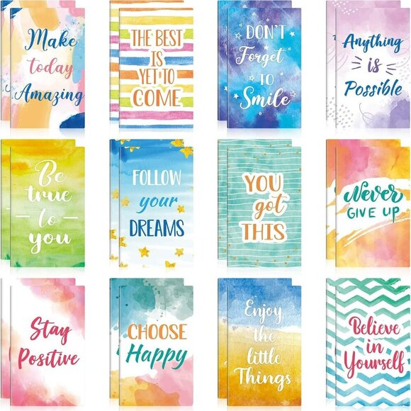 24 Pieces Inspirational Notepads Mini Motivational Quotes Notebook Small Colorfu - Picture 1 of 7